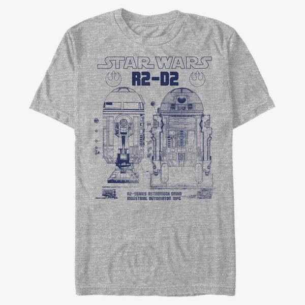 Tričko Merch Star Wars: Classic - Astro Mecha Schema Men's T-Shirt Heather Grey M