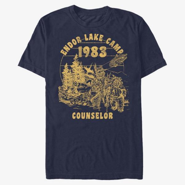 Tričko Merch Star Wars: Classic - Ewok Camper Men's T-Shirt Navy Blue M