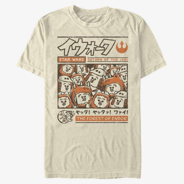 Tričko Merch Star Wars: Classic - Ewok Manga Men's T-Shirt Natural XXL