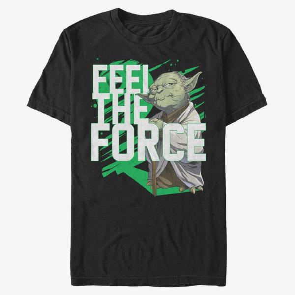 Tričko Merch Star Wars: Classic - Force Stack Yoda Men's T-Shirt Black S