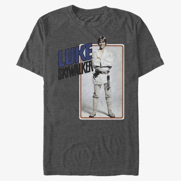 Tričko Merch Star Wars: Classic - Luke Smiles Men's T-Shirt Dark Heather Grey M