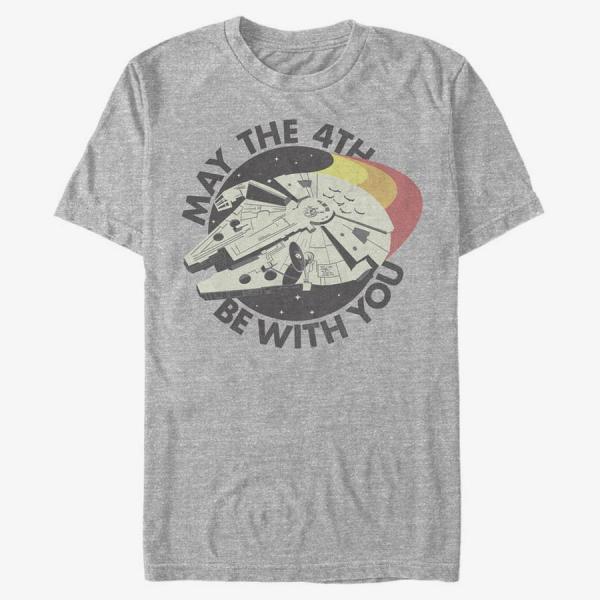 Tričko Merch Star Wars: Classic - Retro May Falcon Men's T-Shirt Heather Grey S