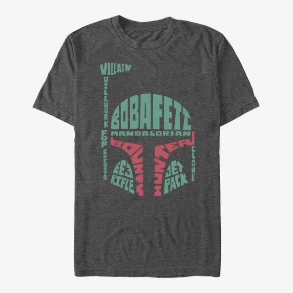Tričko Merch Star Wars: Classic - Verbiage Fett Men's T-Shirt Dark Heather Grey S