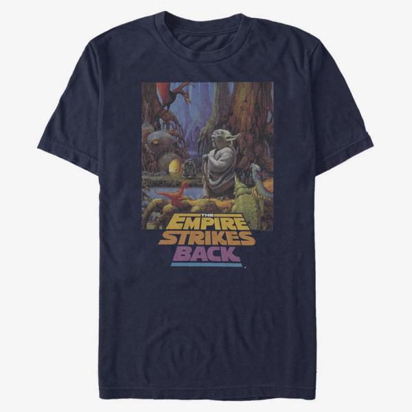 Tričko Merch Star Wars: Classic - Yoda Logo Men's T-Shirt Navy Blue S