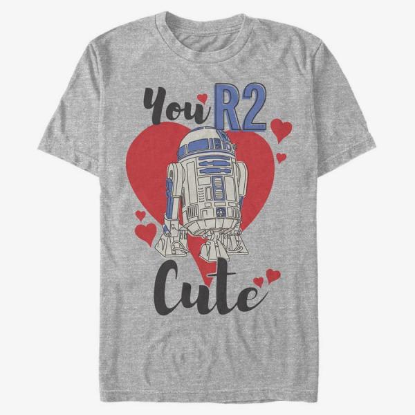 Tričko Merch Star Wars: Classic - YOU R2 CUTE Men's T-Shirt Heather Grey XL