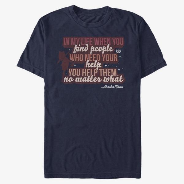 Tričko Merch Star Wars: Clone Wars - Help Others Men's T-Shirt Navy Blue XL