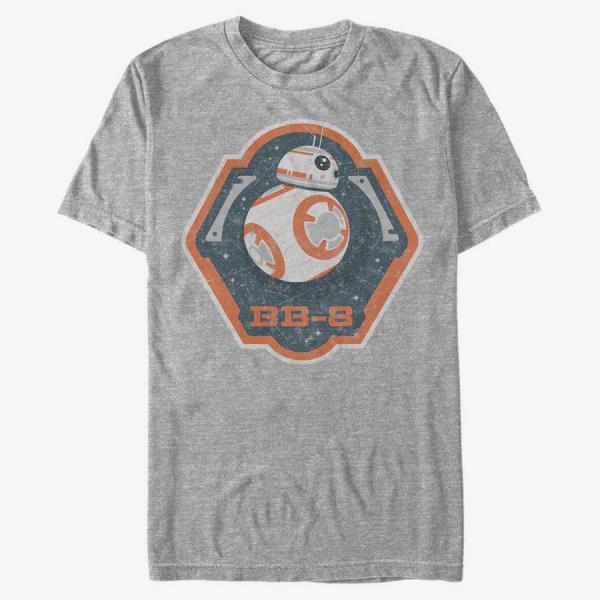 Queens Star Wars: Episode 7 - BB8 Badge Men's T-Shirt Heather Grey