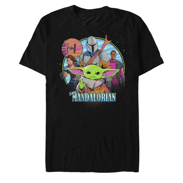 Queens Star Wars: Mandalorian - FLOURO MANDO Men's T-Shirt Black