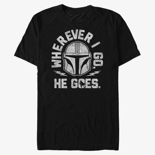 Tričko Merch Star Wars: Mandalorian - Goin My Way Men's T-Shirt Black XL