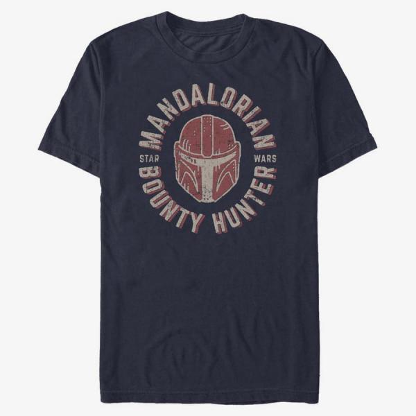 Tričko Merch Star Wars: Mandalorian - Lone Wolf Men's T-Shirt Navy Blue S