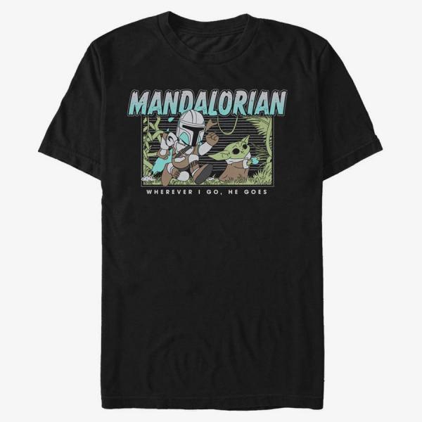 Tričko Merch Star Wars: Mandalorian - Macaroon Chase Men's T-Shirt Black L