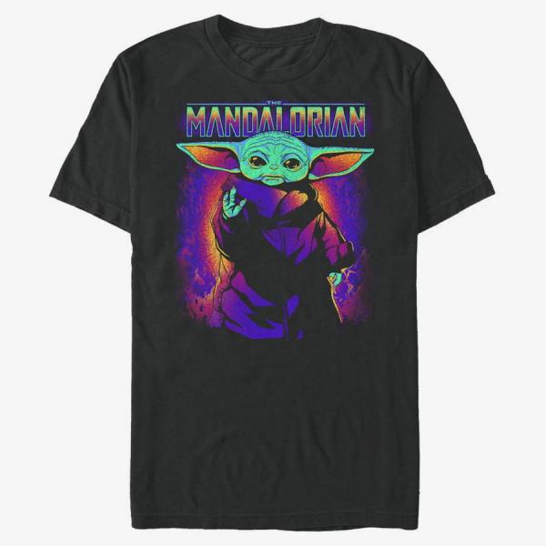 Tričko Merch Star Wars: Mandalorian - Neon Primary Child Men's T-Shirt Black S