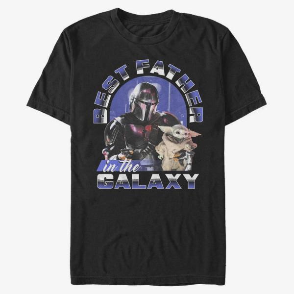 Tričko Merch Star Wars: The Mandalorian - Best Father to Child Men's T-Shirt Black XXXL