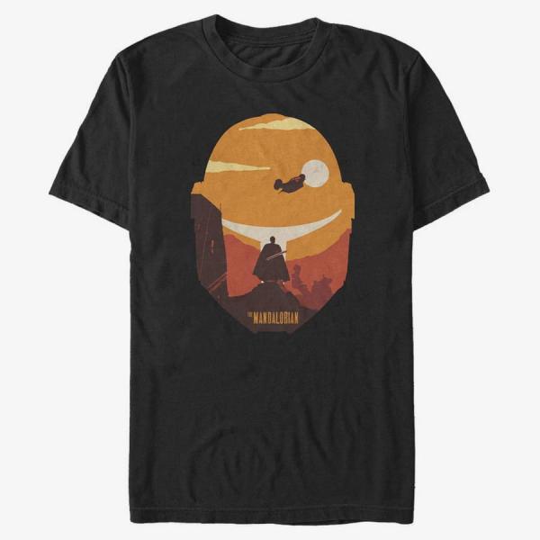 Tričko Merch Star Wars: The Mandalorian - Dark Saber Poster Men's T-Shirt Black S