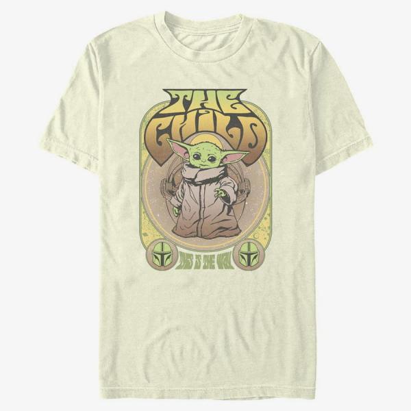 Tričko Merch Star Wars: The Mandalorian - Grogu Retro Gig Men's T-Shirt Natural L