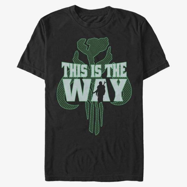 Queens Star Wars: The Mandalorian - WAY Pattern Men's T-Shirt Black