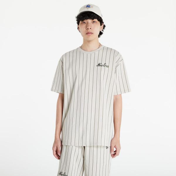 Tričko s krátkým rukávem New Era Oversized Pinstripe Tee Stone