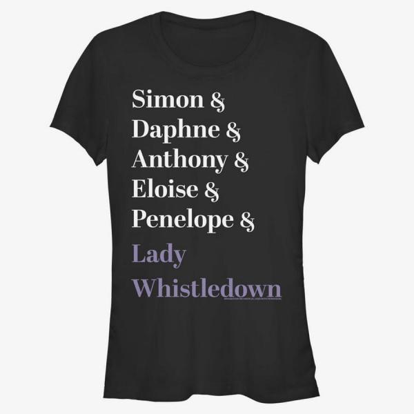 Tričko Merch Netflix Bridgerton - Name Stack Women's T-Shirt Black L