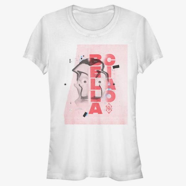 Tričko Merch Netflix Money Heist - Warped Mask Collage Women's T-Shirt White XL