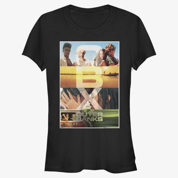 Tričko Merch Netflix Outer Banks - OBX Poster Women's T-Shirt Black M