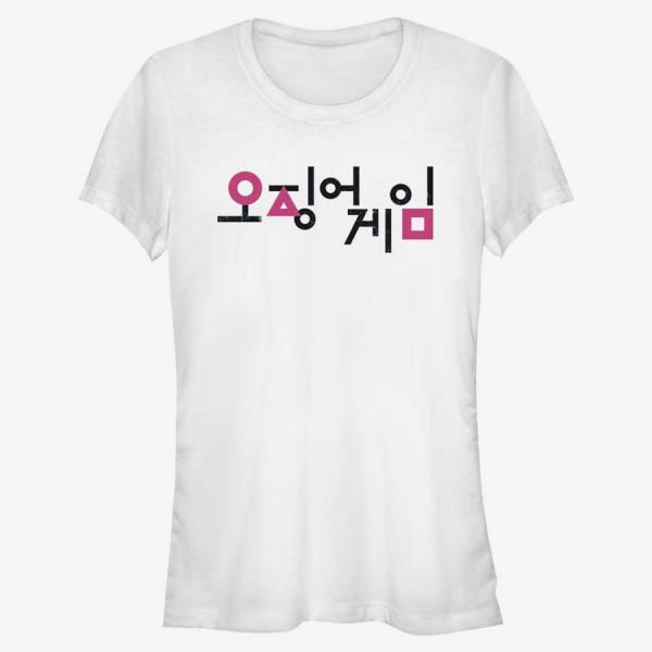 Tričko Merch Netflix Squid Game - Korean Title Women's T-Shirt White S