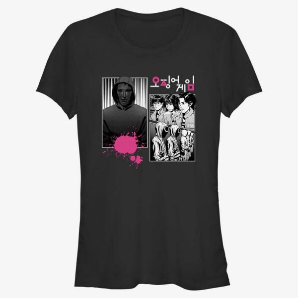 Tričko Merch Netflix Squid Game - Manga Panel Women's T-Shirt Black M
