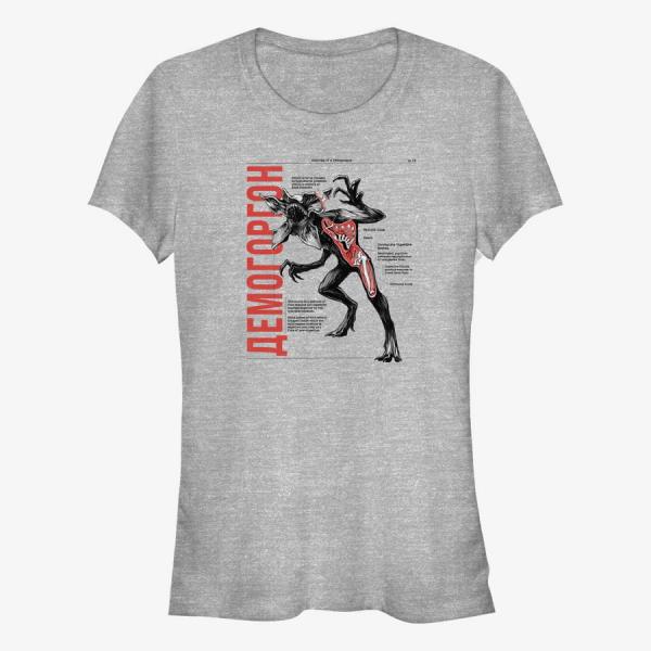 Tričko Merch Netflix Stranger Things - Anatomy of Demogorgon Women's T-Shirt Heather Grey XL