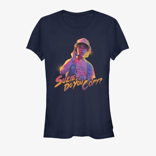 Tričko Merch Netflix Stranger Things - Do You Copy Women's T-Shirt Navy Blue S
