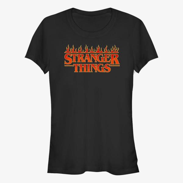 Tričko Merch Netflix Stranger Things - Fire Logo Women's T-Shirt Black XL