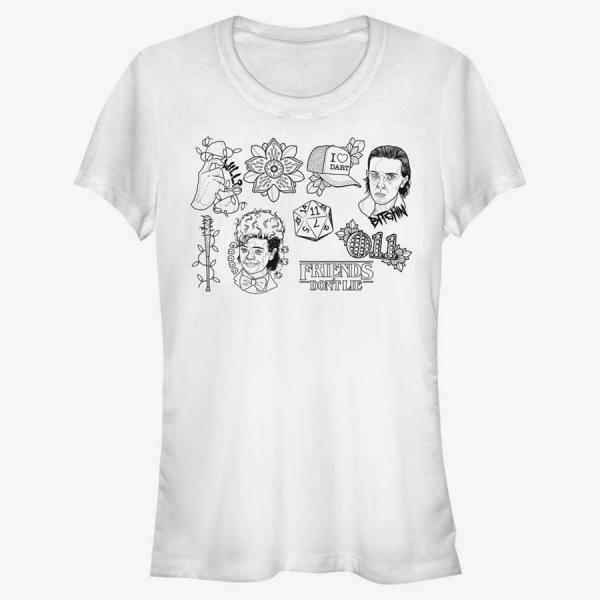 Queens Netflix Stranger Things - Friends Do Not Lie Women's T-Shirt White