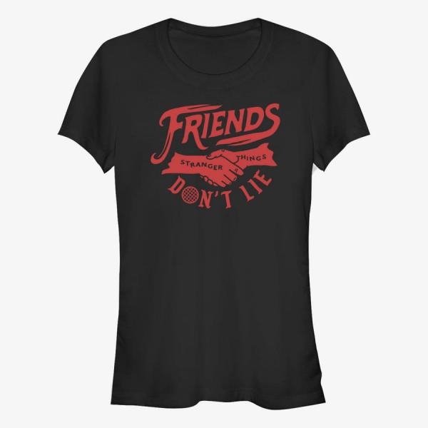 Tričko Merch Netflix Stranger Things - Friends Don't Lie Women's T-Shirt Black S