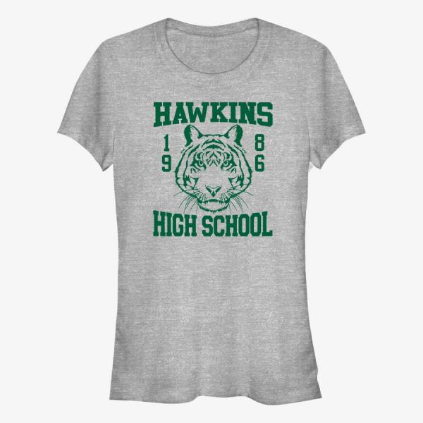 Tričko Merch Netflix Stranger Things - Hawkins High School 1986 Women's T-Shirt Heather Grey S