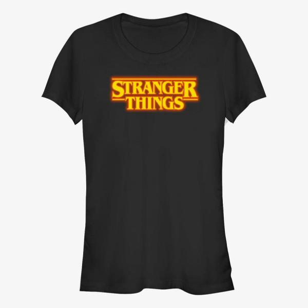 Tričko Merch Netflix Stranger Things - LOGO PUMPKIN Women's T-Shirt Black S