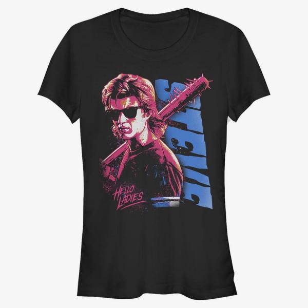 Tričko Merch Netflix Stranger Things - Splatterpunk Steve Women's T-Shirt Black S