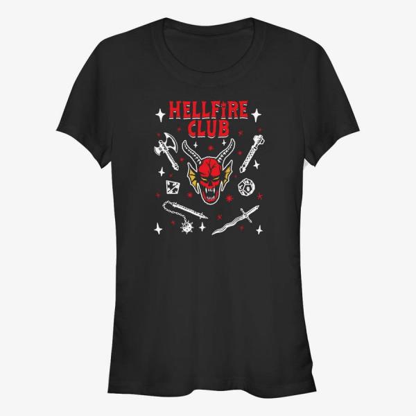 Queens Netflix Stranger Things - Textbook HFC Women's T-Shirt Black