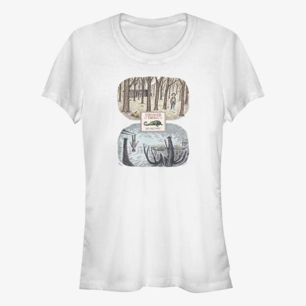 Queens Netflix Stranger Things - The Pollywog Illustration Women's T-Shirt White