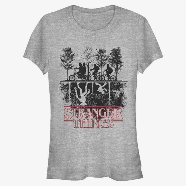 Tričko Merch Netflix Stranger Things - Upside down Women's T-Shirt Heather Grey S