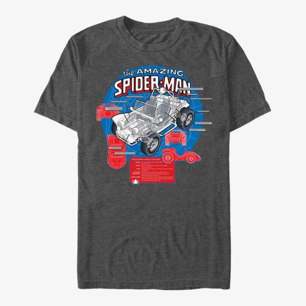 Queens Marvel - Amazing Spider-Mobile Men's T-Shirt Dark Heather Grey