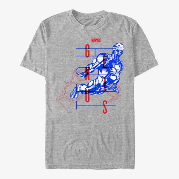 Queens Marvel - Ironman Blue Men's T-Shirt Heather Grey