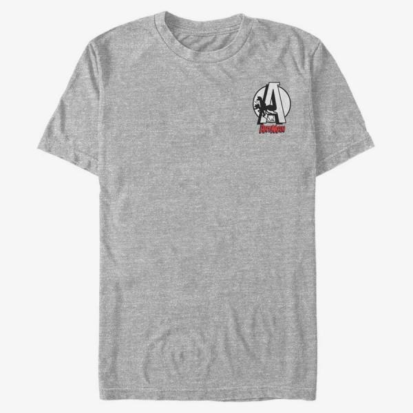 Tričko Merch Marvel Avengers Classic - Antman Badge Men's T-Shirt Heather Grey S
