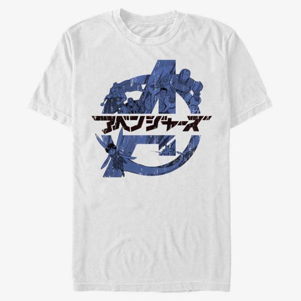Tričko Merch Marvel Avengers Classic - Avengers Anime Men's T-Shirt White M