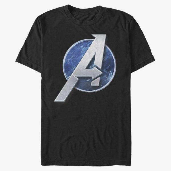 Tričko Merch Marvel Avengers Classic - Avengers Game Circle Logo Men's T-Shirt Black S