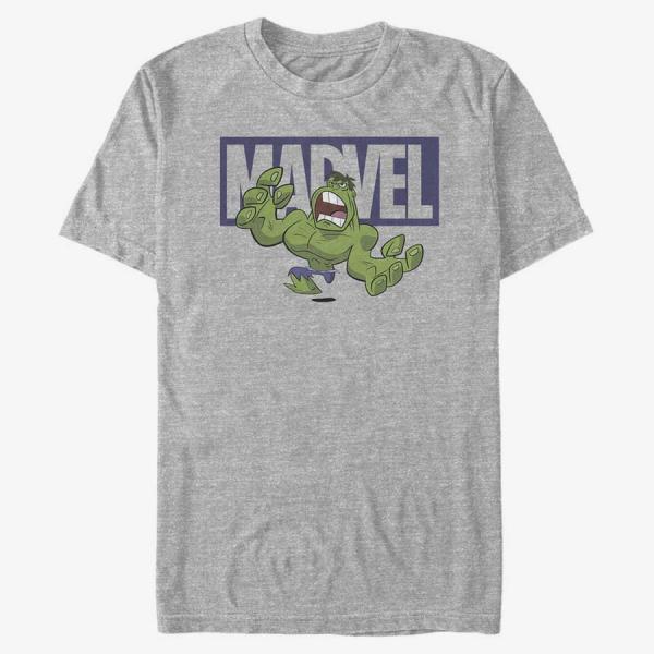 Queens Marvel Avengers Classic - Brick Hulk Men's T-Shirt Heather Grey