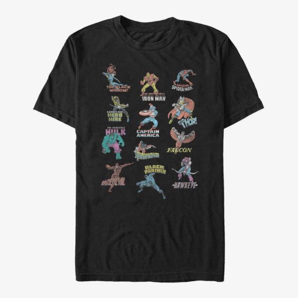 Queens Marvel Avengers Classic - Character Chart Men's T-Shirt Black