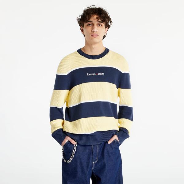 TOMMY JEANS Relaxed Bold Stripe Pullover Twilight Navy/ Multi