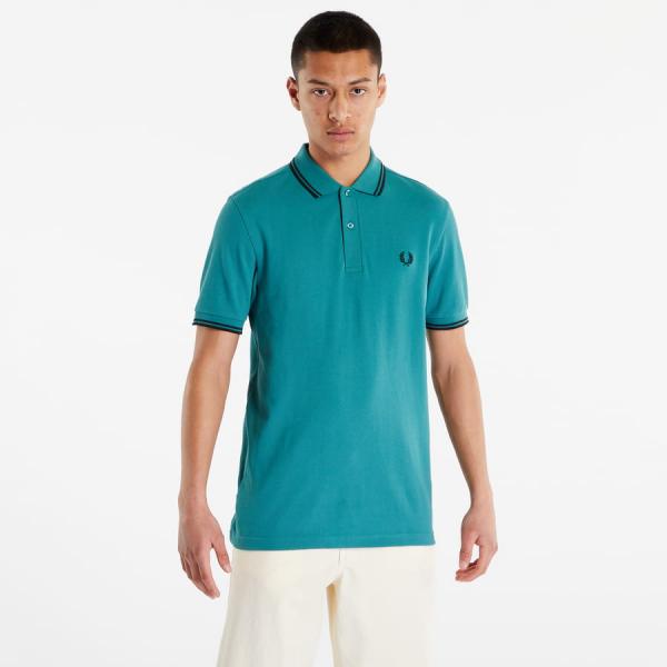 Tričko s krátkým rukávem FRED PERRY Twin Tipped Fred Perry Shirt Deep Mint