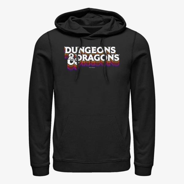 Queens Dungeons & Dragons - LOGO 70's RETRO COLORS Unisex Hoodie Black