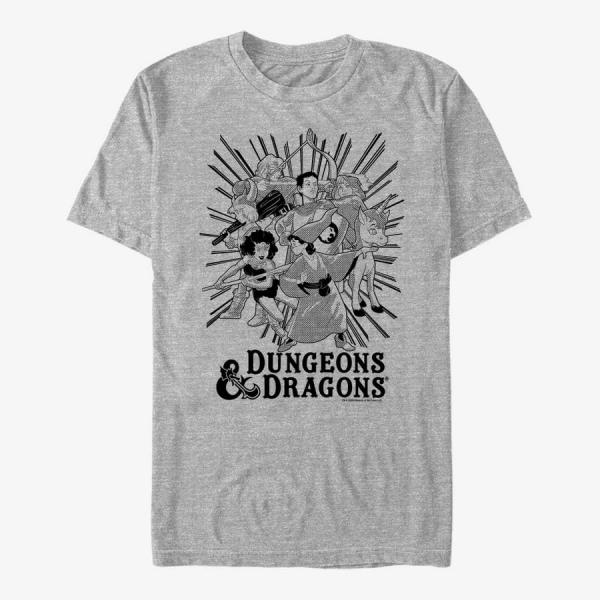 Queens Dungeons & Dragons - Group Ray Unisex T-Shirt Heather Grey