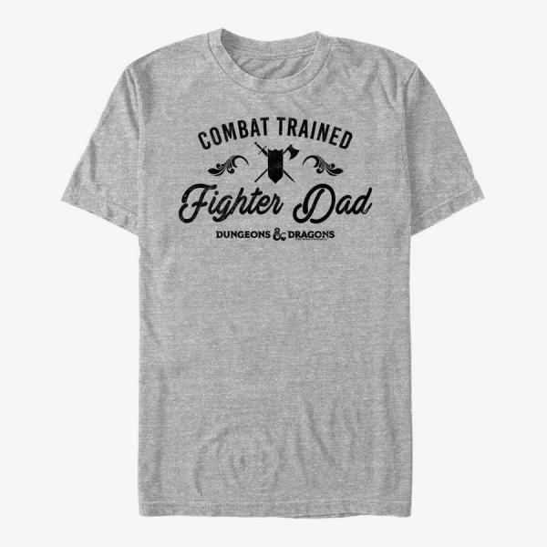 Queens Dungeons & Dragons - Fighter Dad Unisex T-Shirt Heather Grey