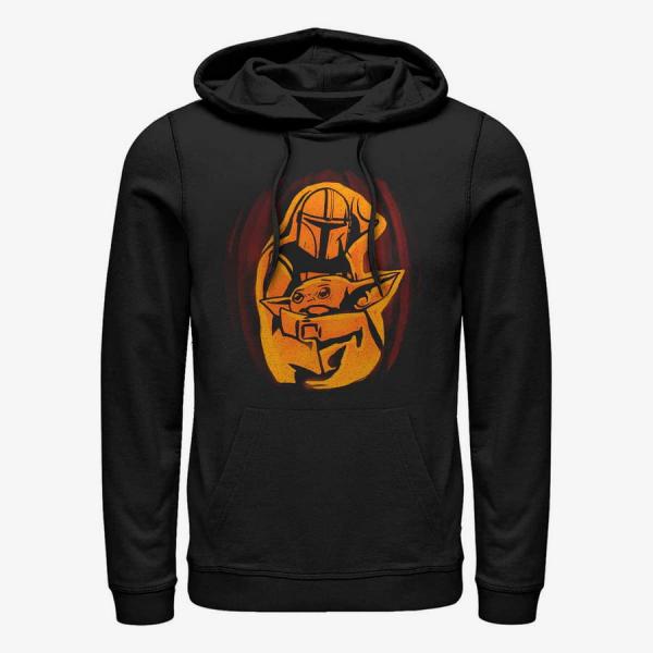 Queens Star Wars: The Mandalorian - Mando Child Pumpkin Unisex Hoodie Black